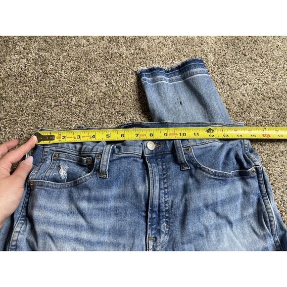 J. Crew Distressed Blue Jeans Stretch Denim Size 30T Tall - Picture 10 of 11